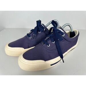 Polo Ralph Lauren Sport Sneakers Canvas Navy Blue Low Top Casual Shoes 10B